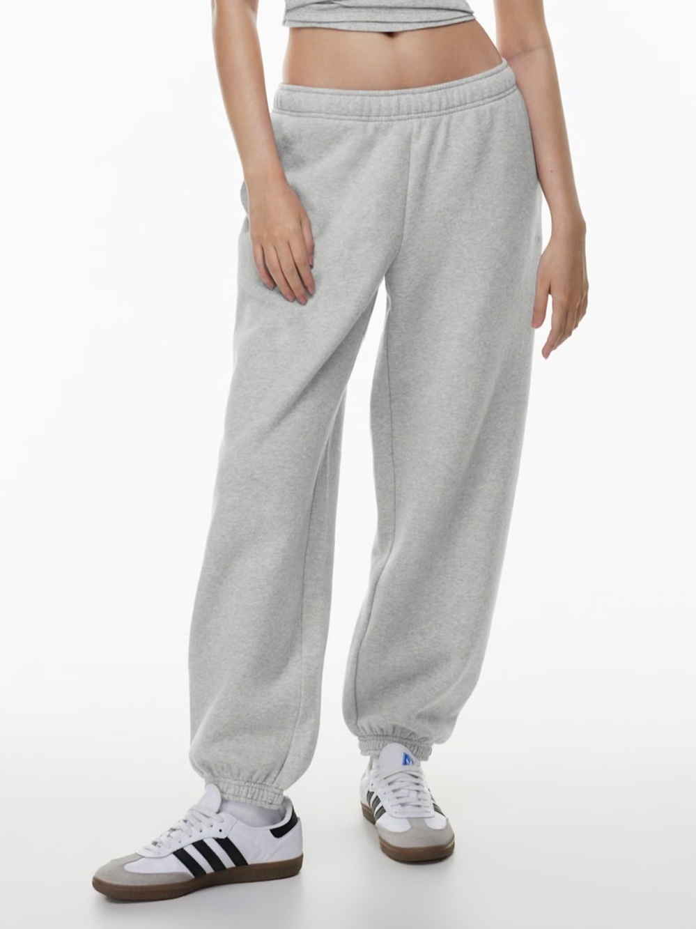 Aritzia Tna Sweatfleece Mega Fit Light Gray  Cozy Elastic Cuffed Joggers. Sporty